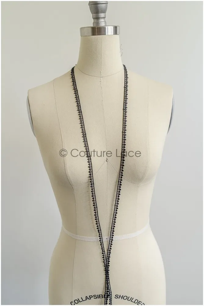 4yds Boho Spitzen Borte/ schwarze Spitzenborte/ Braut Guipure Spitzenborte/ Spitzenbesatz// T22-195