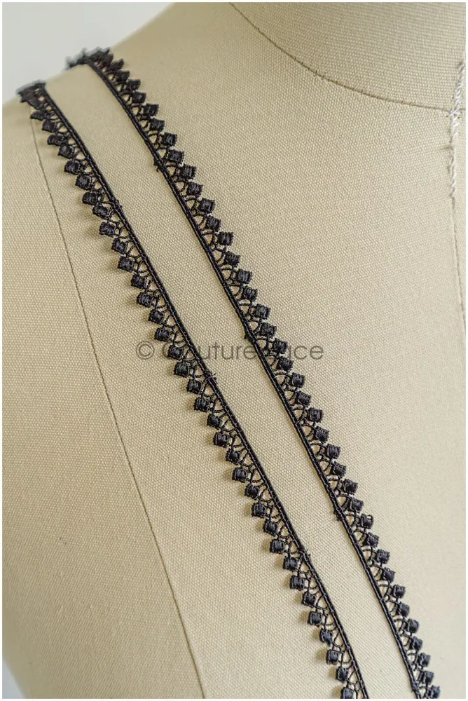 4yds Boho Spitzen Borte/ schwarze Spitzenborte/ Braut Guipure Spitzenborte/ Spitzenbesatz// T22-195