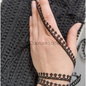 4yds Boho Spitzenborte Schwarz/ Guipure gehäkelte Spitzenborte/ Braut Spitze// T22-192