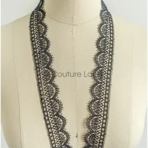 4yds / schwarze Boho Häkelspitze / geometrische Spitzenbesatz / Braut Guipure Spitzenbesatz / schwarze Spitze// T22-219T22...