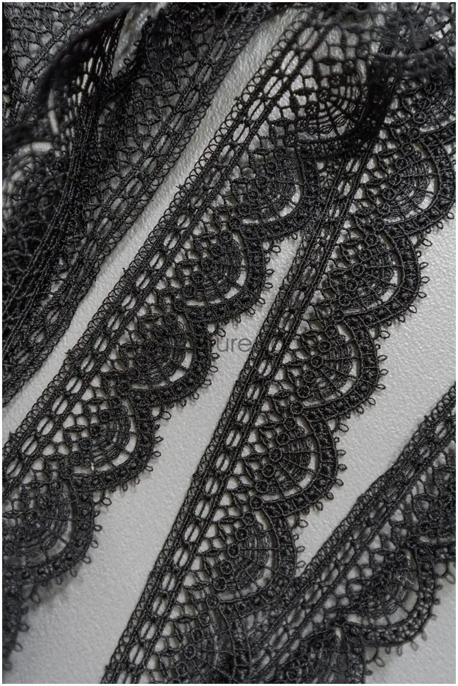 4yds / schwarze Boho Häkelspitze / geometrische Spitzenbesatz / Braut Guipure Spitzenbesatz / schwarze Spitze// T22-219T22...