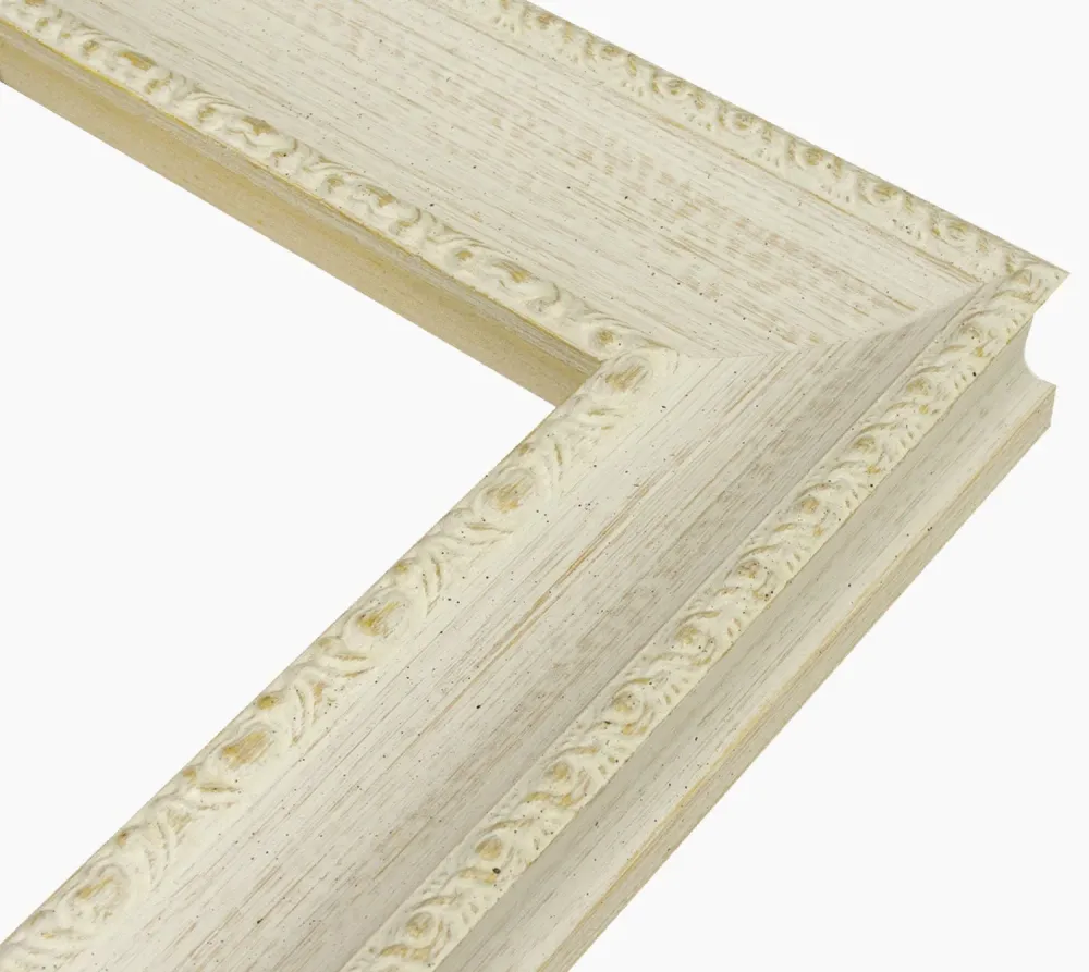 620.915 Holzrahmen mit White Ocker -Hintergrundprofil Maß 65x48 mm