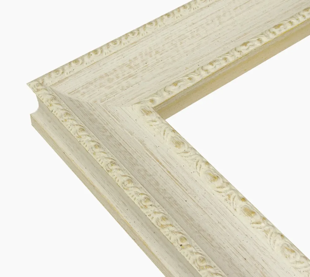620.915 Holzrahmen mit White Ocker -Hintergrundprofil Maß 65x48 mm