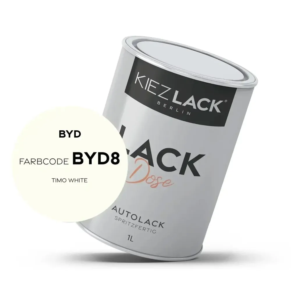 1K Autolack Lackdose Basislack spritzfertig BYD BYD8 TIMO WHITE