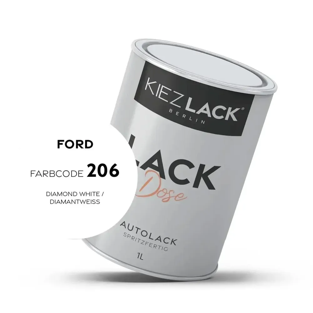 1K Autolack Lackdose Basislack spritzfertig FORD 206 DIAMOND WHITE