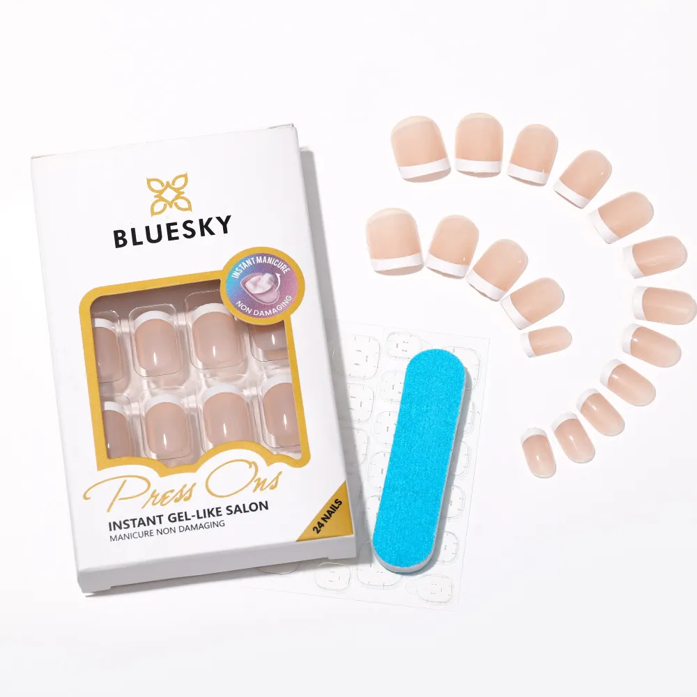 BLUESKY Press On Nails White French