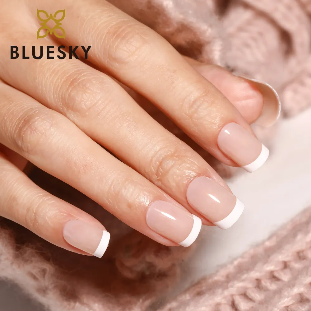 BLUESKY Press On Nails White French