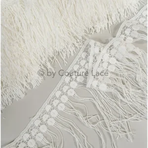 Boho Fransen Spitzenborte Off-White/ Boho Spitze Borte/ Brautspitze Borte/ Bohokleid Spitzenborte// T20-108
