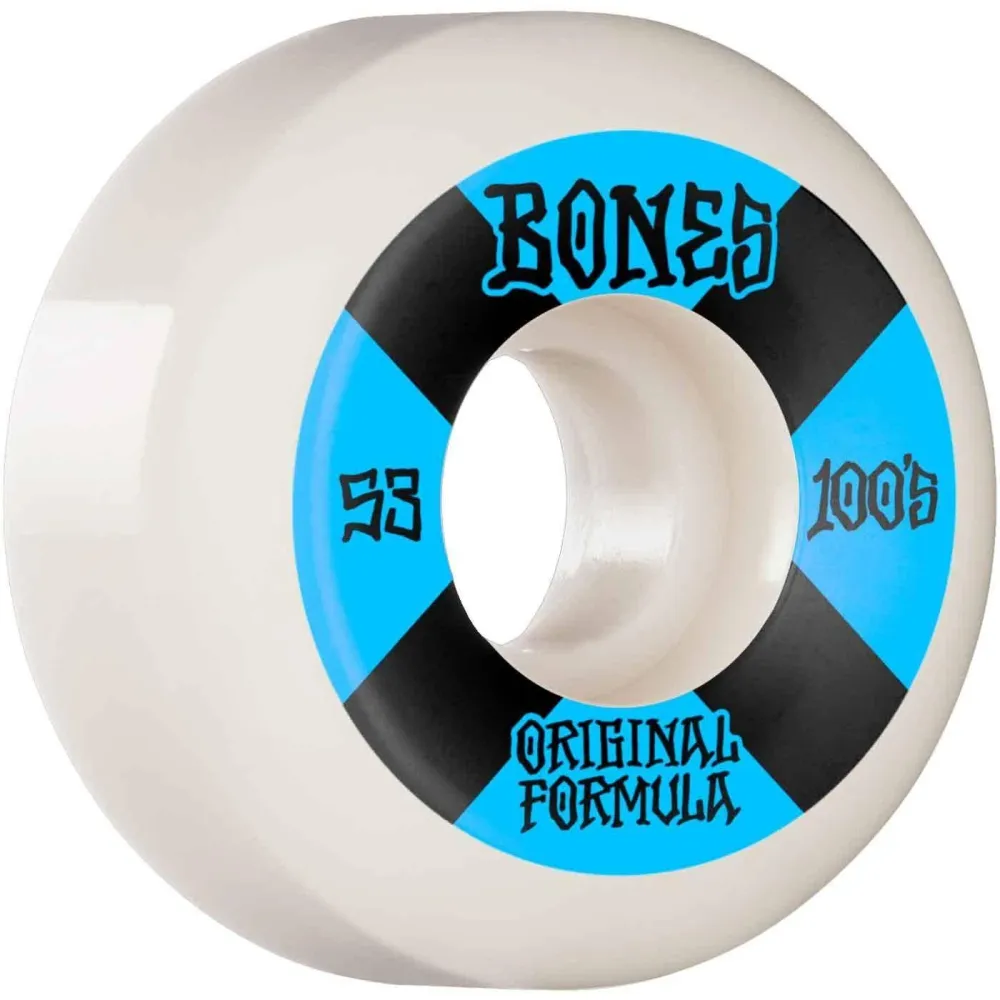 Bones 100's V5 100A 53mm white blue Sidecut Wheels
