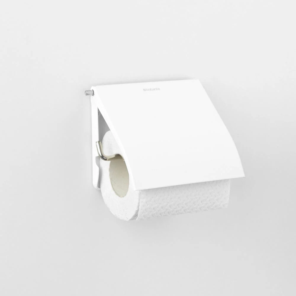 Brabantia Toilettenpapierhalter ReNew, Klopapierhalter, WC-Rollenhalter, Stahl, White, 414565