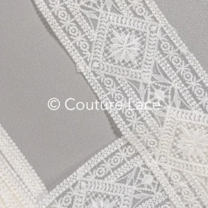 Brautspitze Borte/ Spitzenborte off-white/ Boho Braut Borte/ Spitzenborte für Brautkleid// T24-231