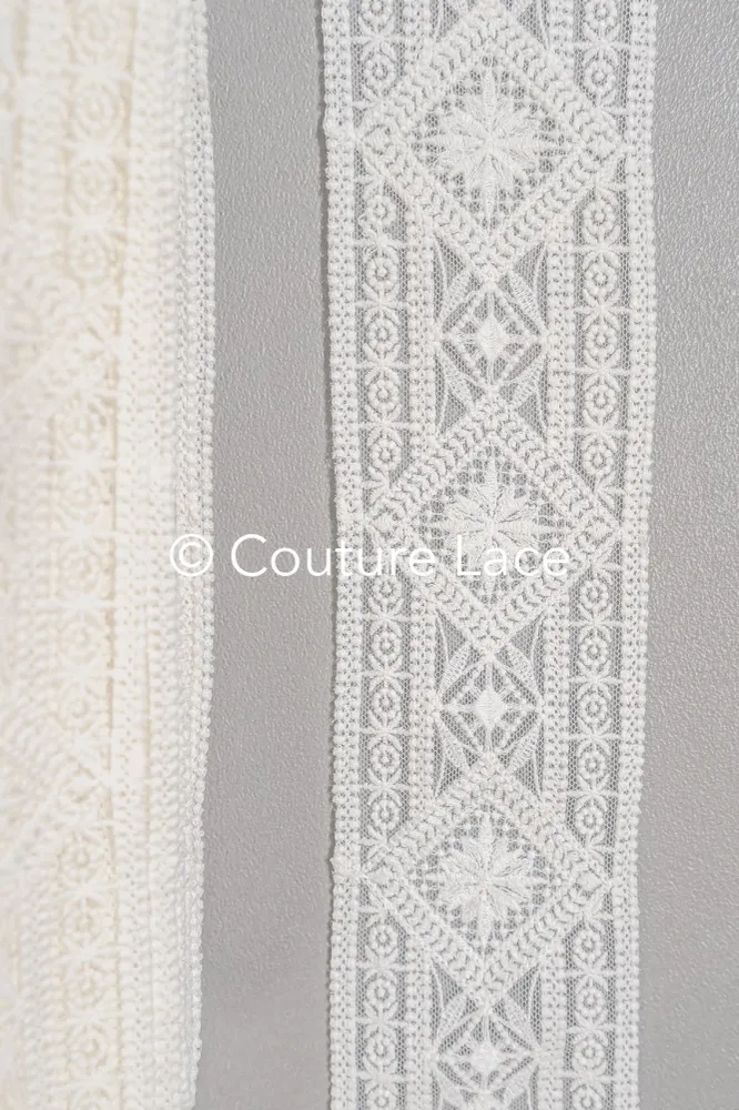 Brautspitze Borte/ Spitzenborte off-white/ Boho Braut Borte/ Spitzenborte für Brautkleid// T24-231