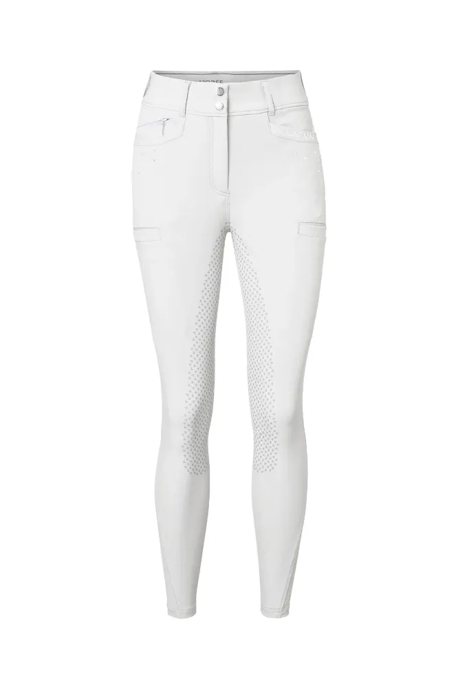 Chantal Damen Vollbesatzreithose mit Strassdetails White 38