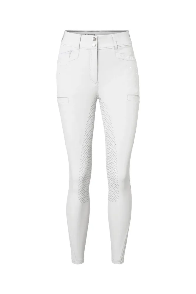 Chantal Damen Vollbesatzreithose mit Strassdetails White 36