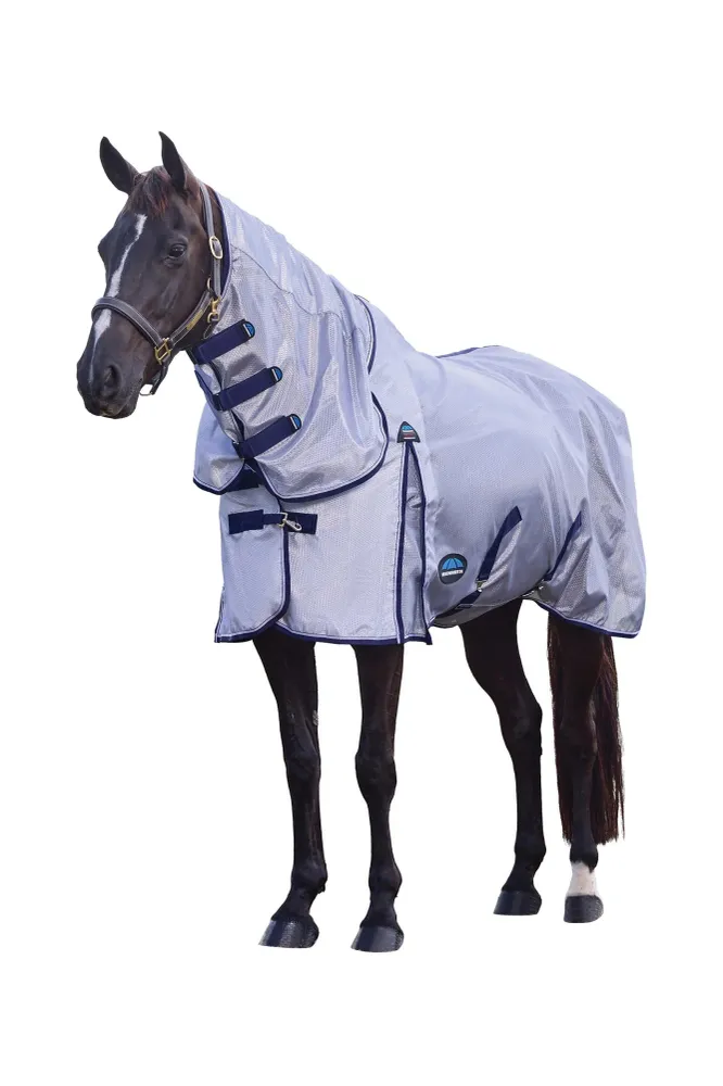 ComFiTec Hexi Shield Fliegendecke Kombi mit festem Hals, 0 g Silver/Navy/White 150