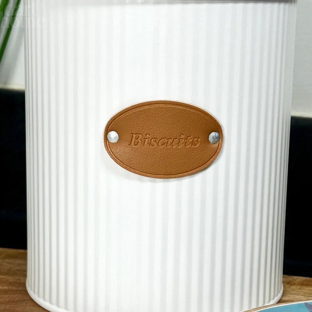 White Ribbed Biscuit Tin Darthome Limited