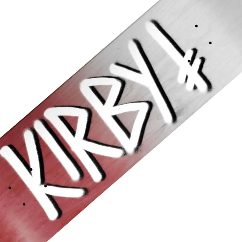Deathwish Kirby Gang Name 8.5 Deck Burgundy White Fade