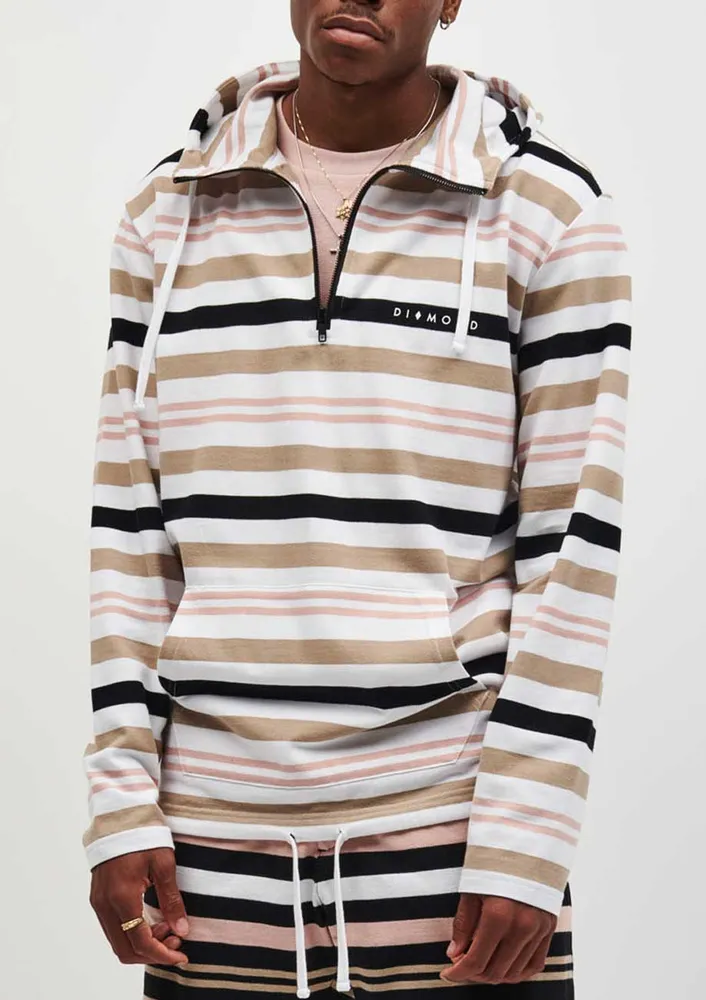 Diamond Marquise Striped Hood White