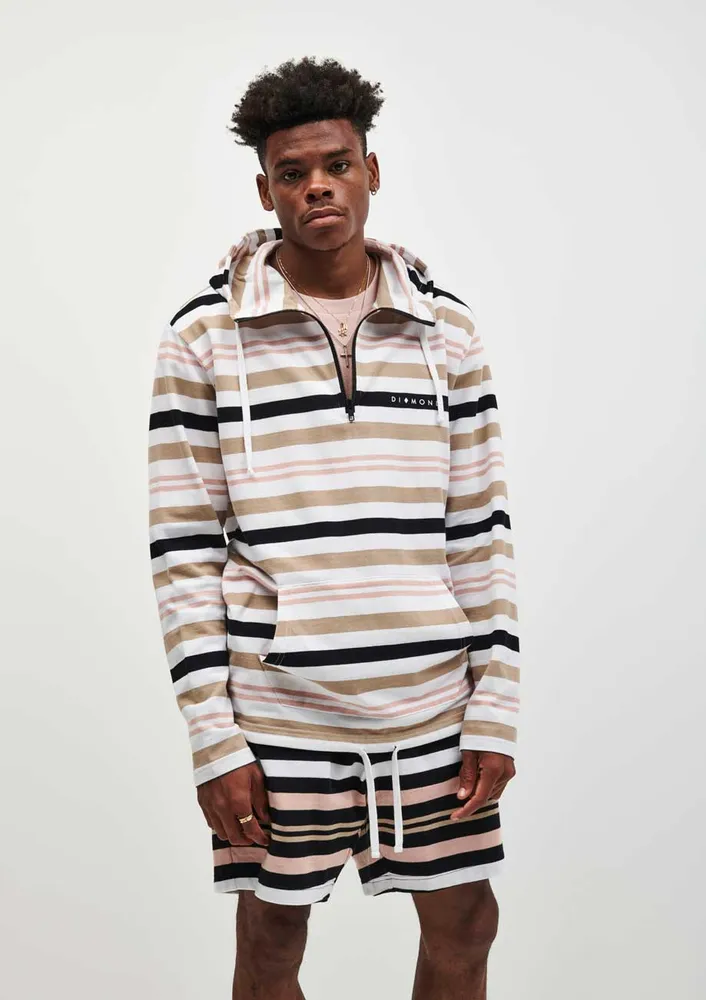 Diamond Marquise Striped Hood White