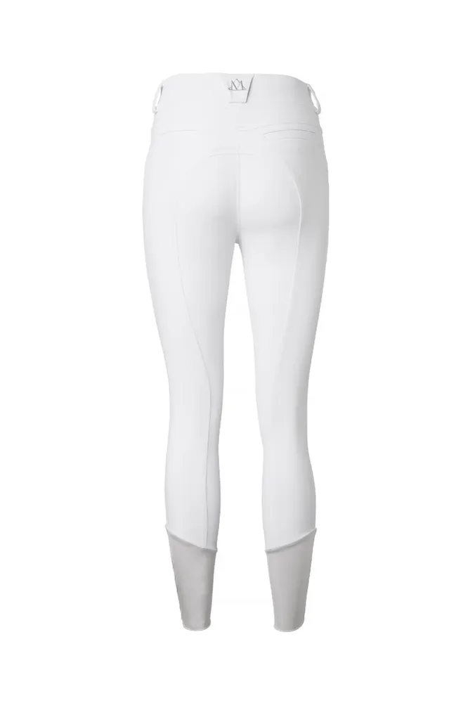 Diana Damen Reithose mit Kniebesatz White 48