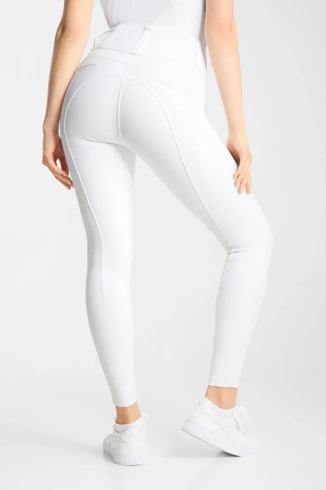 Diana Damen-Kompressions-Vollbesatzreitleggings White 40