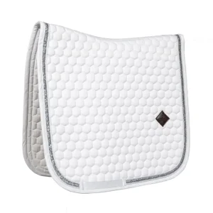 Dressur-Schabracke mit Glitzerband White/Silver WB