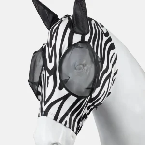 Elastic Fliegenmaske mit Reißverschluss Black/White V