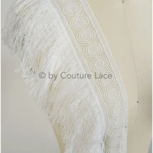 Fransen Spitzenborte Off-White/ Boho Braut Spitze Borte/ gehäkelte Fransenspitze Borte// T20-113