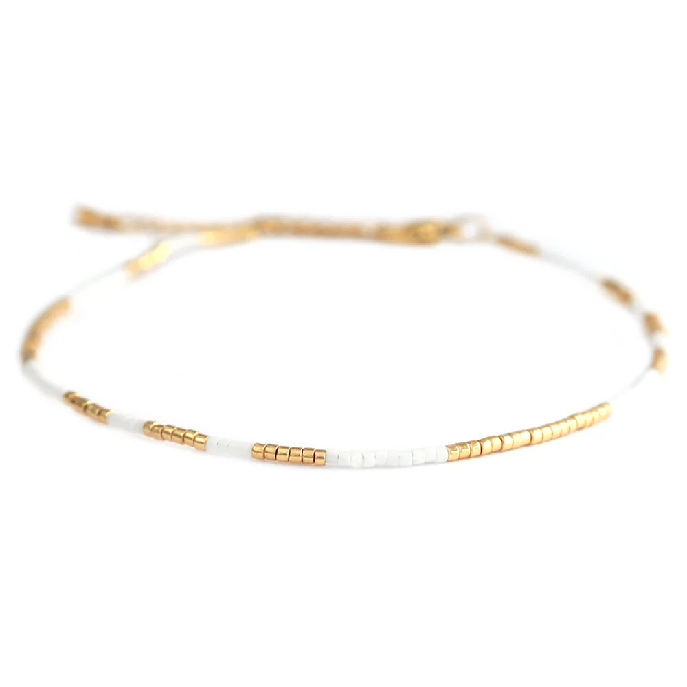Fußkettchen miyuki white gold