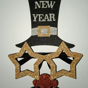 Fun Maske "Happy New Year" lustig & glitzernd - Original Neuware