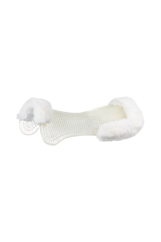Gel Anti-Rutsch Classic mit Schaffell Ausschnitt Hinterkeil Transparent/White Einheitsgröße