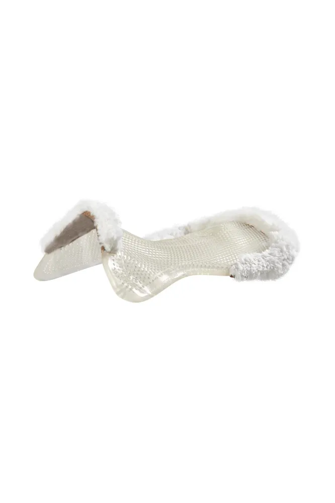 Gel Anti-Rutsch Classic Pony mit Schaffell 1/2 Ausschnitt flach Transparent/White L