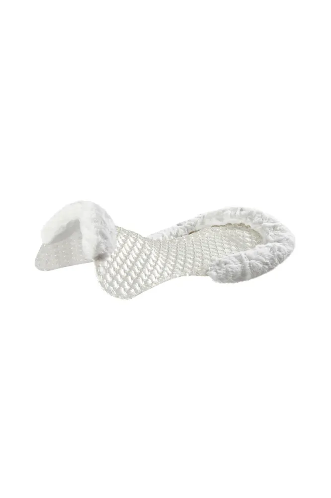 Gel Anti-Rutsch Respira mit Schaffell Ausschnitt flach Transparent/White Einheitsgröße