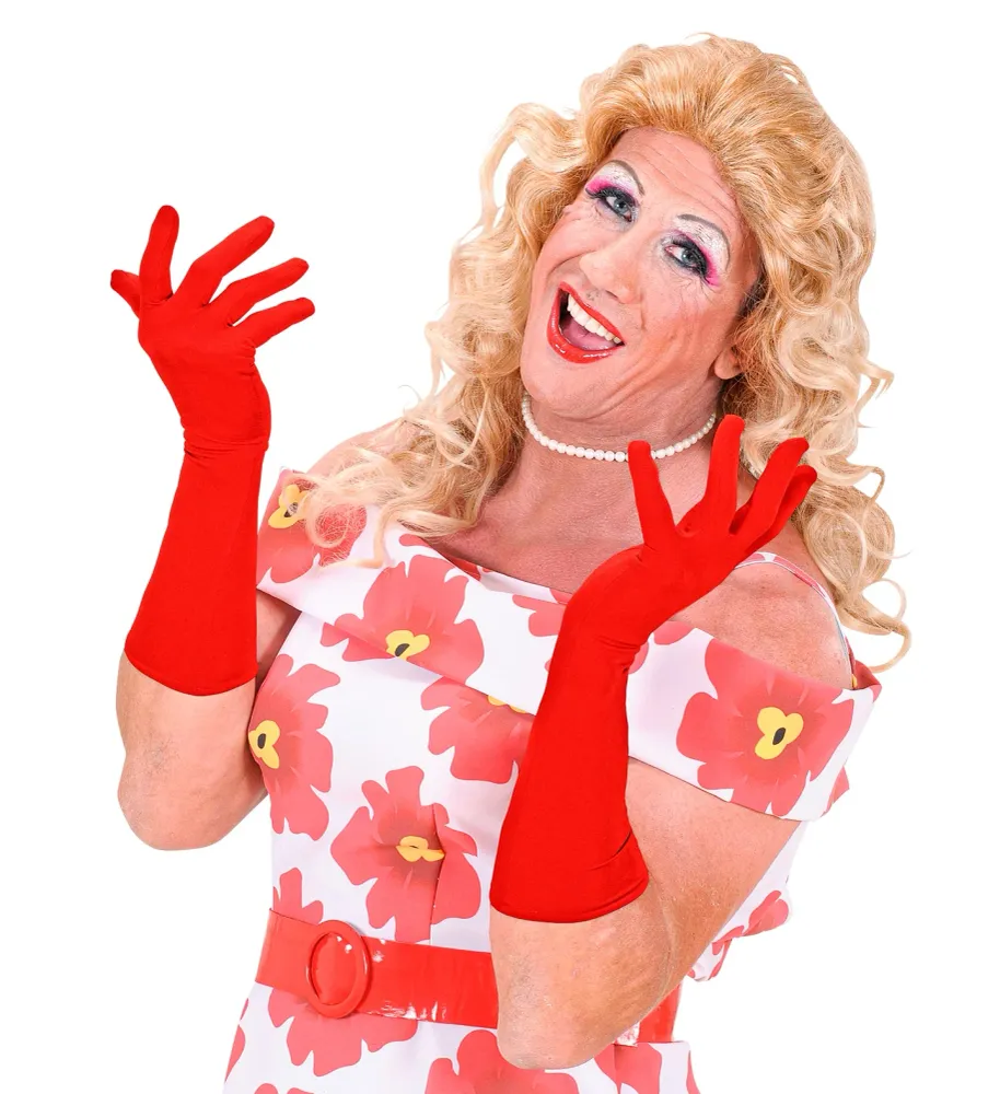 Handschuhe Lycra 37cm rot