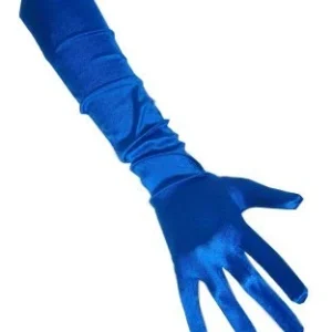 Handschuhe satinblau 48 cm