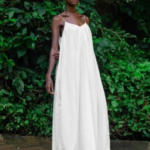 JUSTINE KLEID / LANG / white