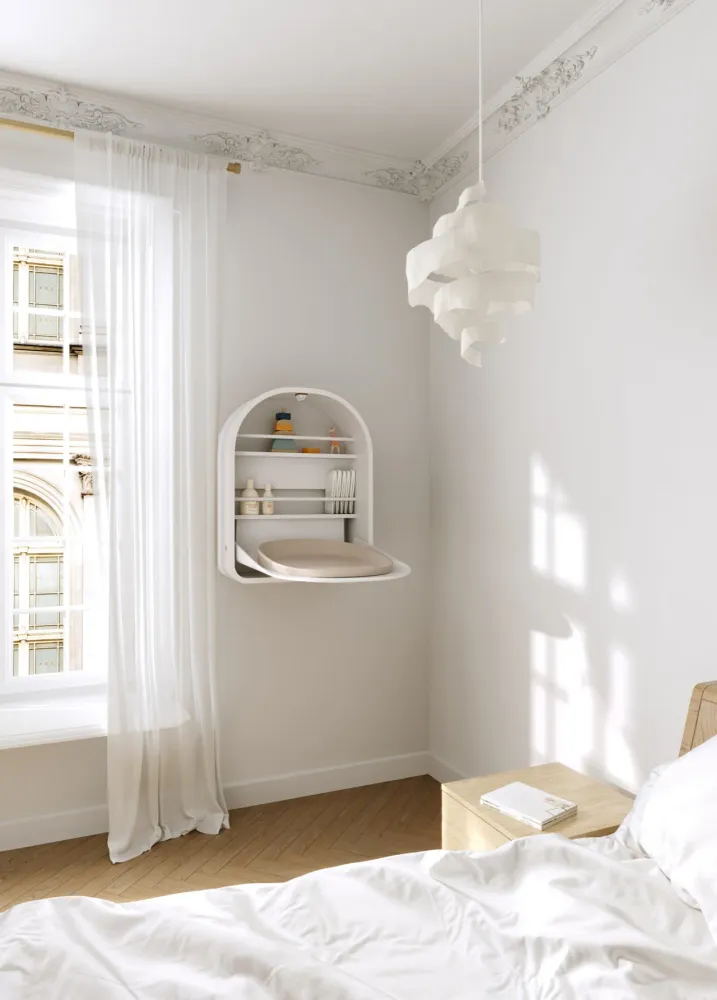 KAS Kopenhagen, wandmontierter WICKELTISCH 'KAI', White