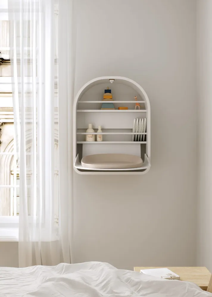 KAS Kopenhagen, wandmontierter WICKELTISCH 'KAI', White