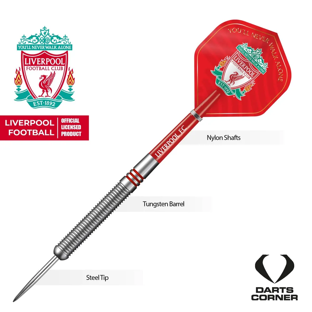 Liverpool FC Darts – Steel Tip Tungsten – Offiziell lizenziert – LFC – 24 g