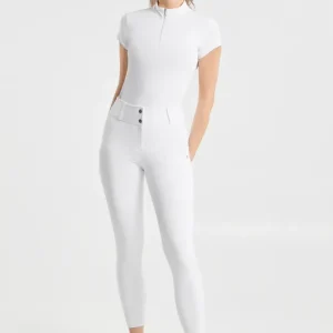 Matilda Damen perforierte Vollbesatz-Reithose White 36