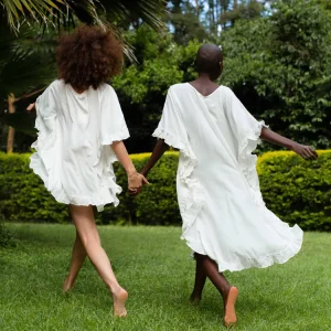 MINA KLEID LANG / white