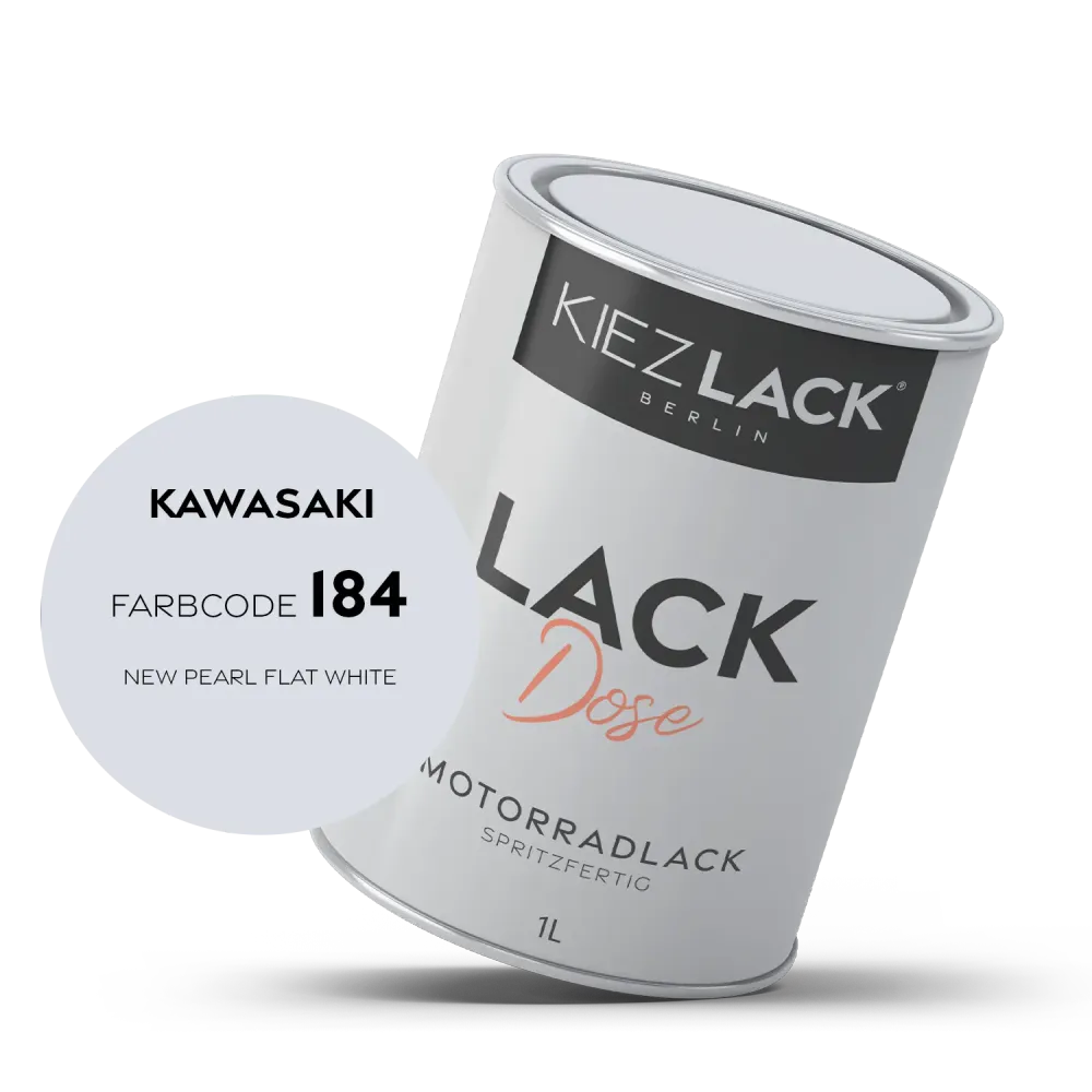 1K Motorradlack Basislack Lackdose Kawasaki 184 NEW PEARL FLAT WHITE