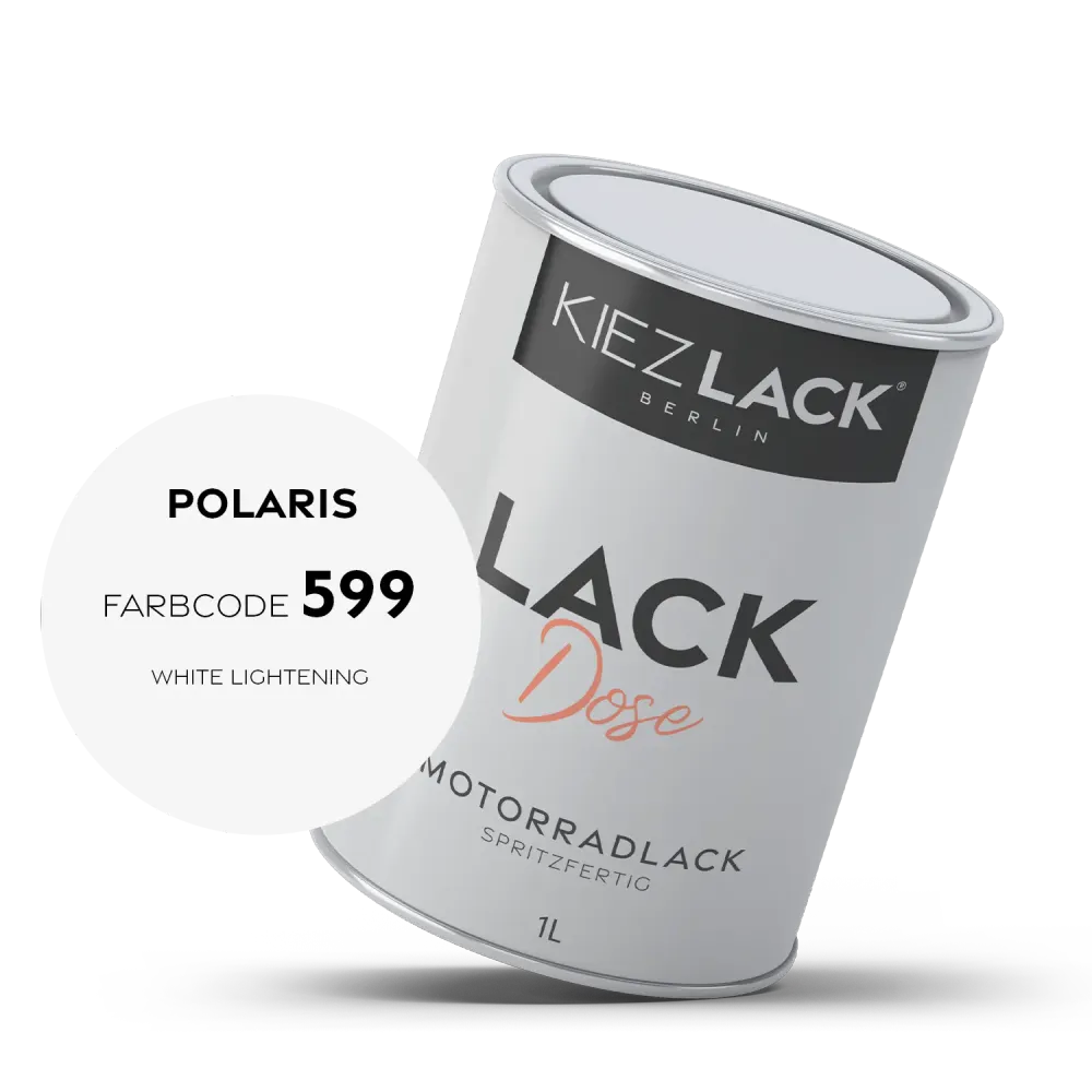 1K Motorradlack Basislack Lackdose Polaris 599 WHITE LIGHTENING