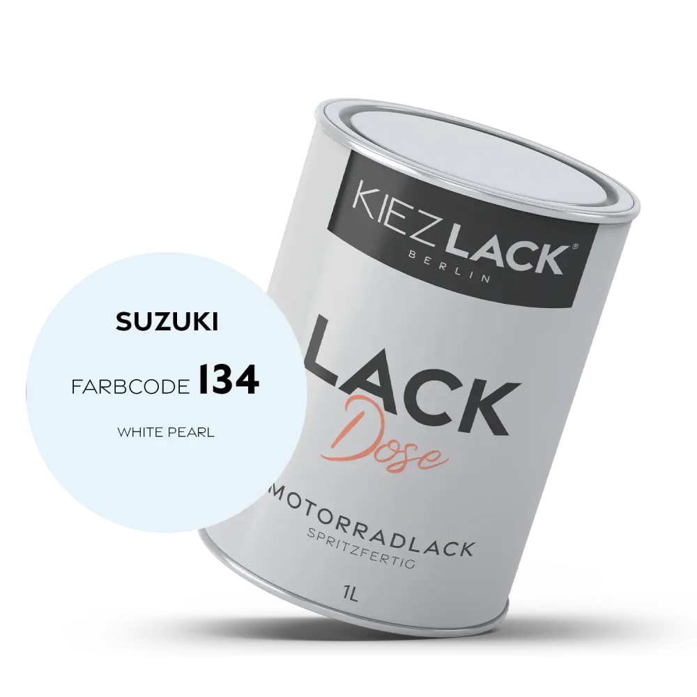 1K Motorradlack Basislack Lackdose Suzuki 134 WHITE PEARL