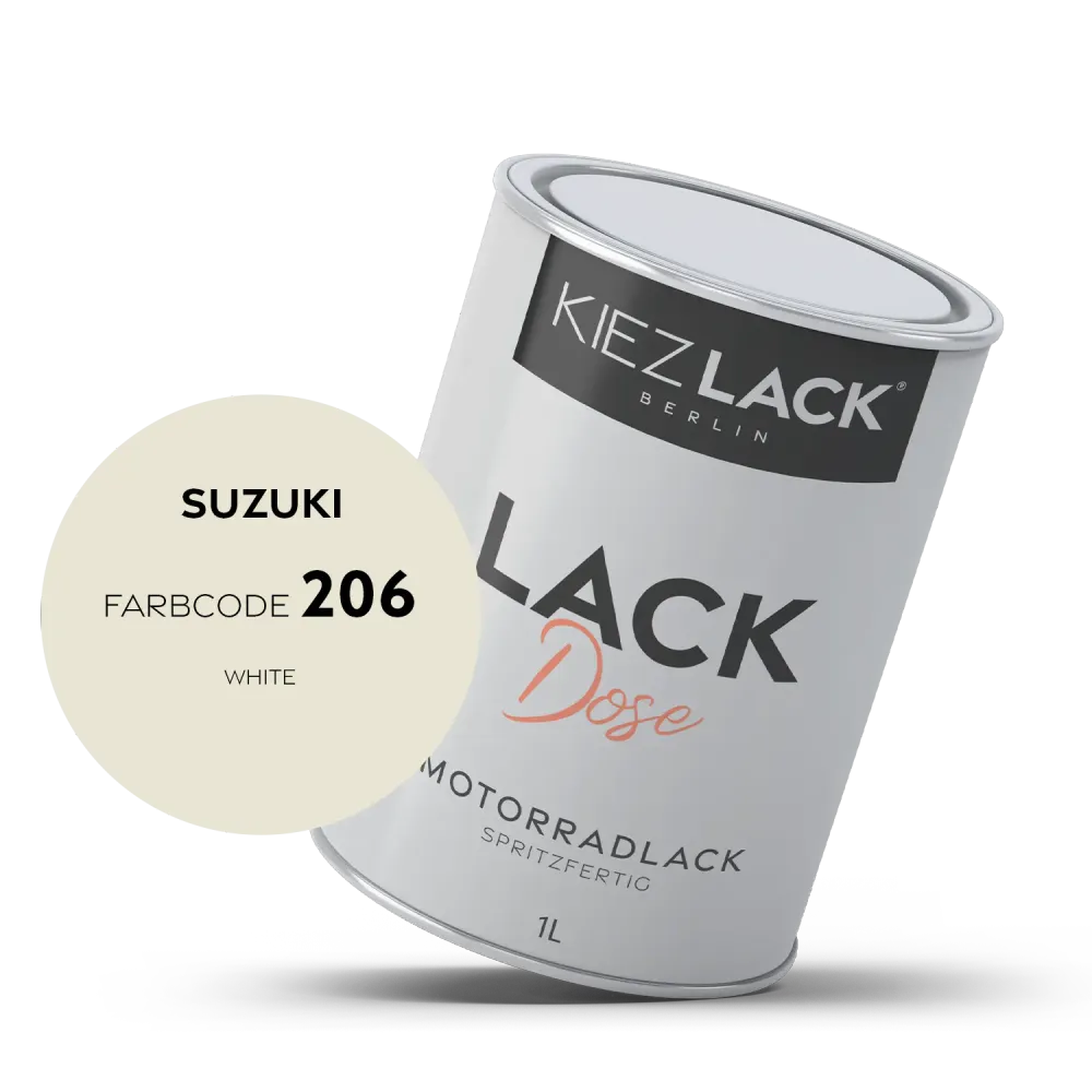 1K Motorradlack Basislack Lackdose Suzuki 206 WHITE