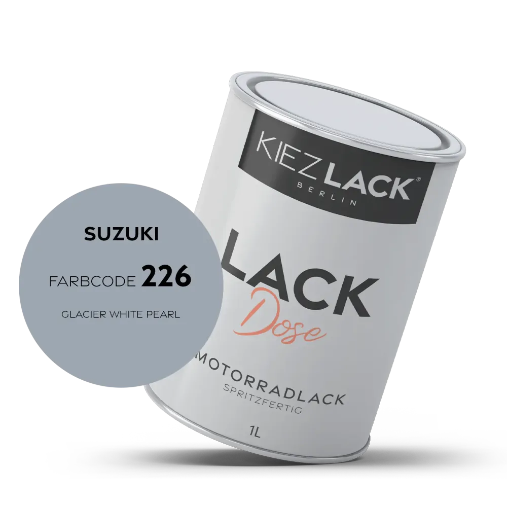 1K Motorradlack Basislack Lackdose Suzuki 226 GLACIER WHITE PEARL