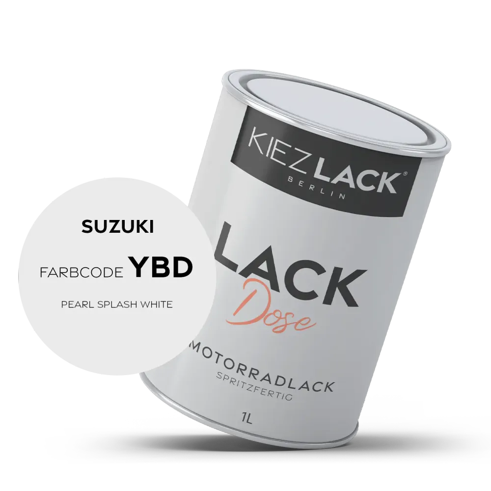 1K Motorradlack Basislack Lackdose Suzuki YBD PEARL SPLASH WHITE