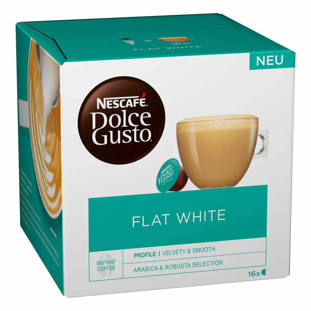Nescafé Dolce Gusto Flat White, Milchkaffee, Milch Kaffee, Kaffeekapsel, 80 Kapseln