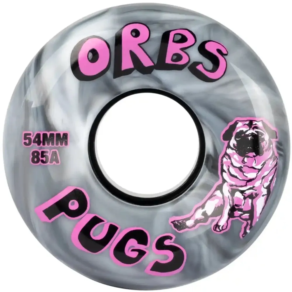 Orbs 85A 54mm Pugs Black White Swirl Wheels
