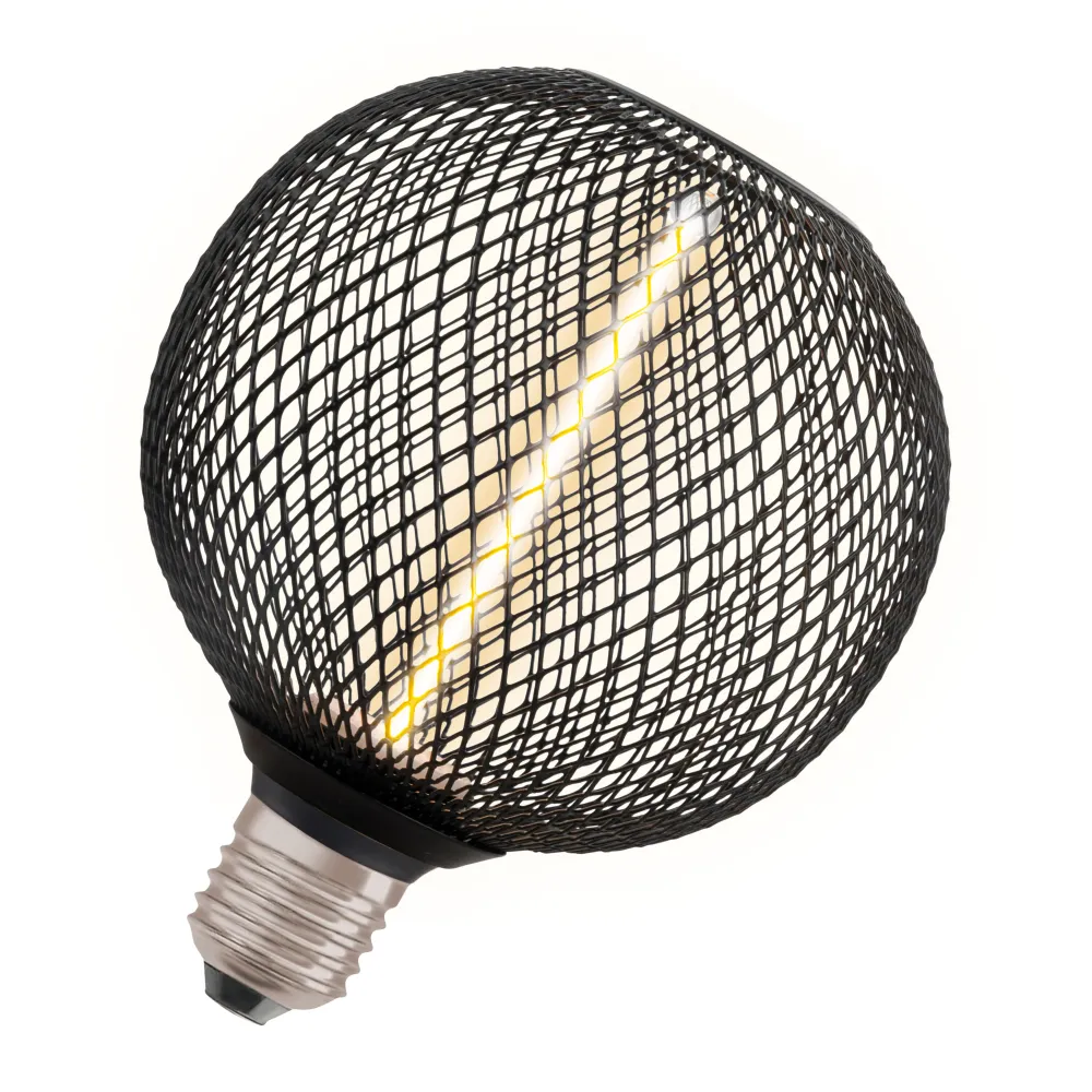 OSRAM DECOR LED Strohfilament Lampe Globe, Schwarz, 3.5W, 110lm , Comfort warm white , E27